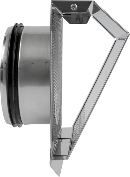 Vent Systems 6" Inch Air Supply Vent Cover with Rubber Gasket - Stainless Steel - Robust Weatherproof Outdoor Air Intake Box - Duct or Surface Mounting - Rain and Snow Protection