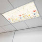 Fluorescent Light Covers for Ceiling Lights Spring Poppy Floral Magnetic Light Filters 1 Pack 4x2 ft Wildflower Vintage Ceiling Lights Cover for Classroom Office School Home Drop Lamp Decor
