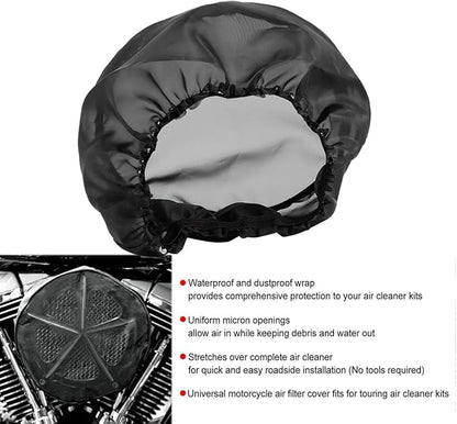 Motorcycle Waterproof Air Filter Rain Sock Dustproof Protective Cover for Harley Dyna Sportster Touring Softail Air Filter Cleaner Kits Harley Touring Road King Softial Fat Boy 1993-2022