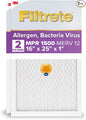 Filtrete 16x25x1 AC Furnace SMART Air Filter, MERV 12, MPR 1500, Track Filter Life With Bluetooth Enabled Sensor, CERTIFIED asthma & allergy friendly, 2-Pack (Actual Size15.719x24.72x0.78 in)