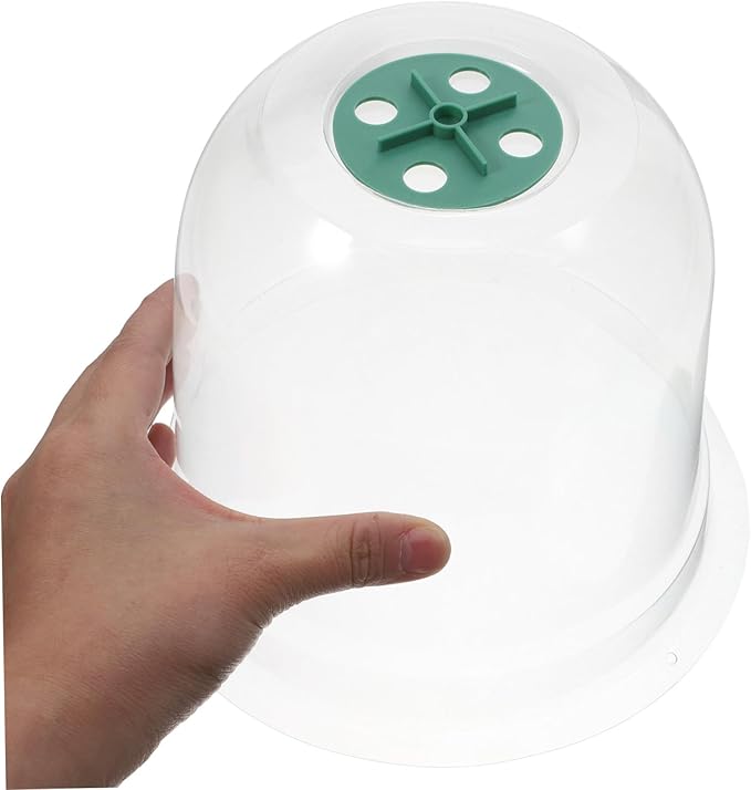 2pcs Small Garden Cloche Clear Plastic Humidity Domes for Mini Greenhouse Protectors with Optimal Airflow and Heat Insulation for Winter Outdoor Use