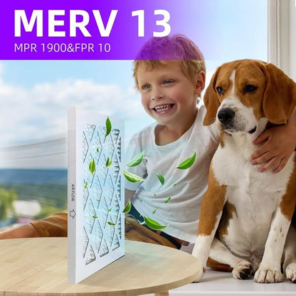 14x25x1 MERV 13 (6-Pack) Pleated Air Filter (Actual Size: 13.75" x 24.75" x 0.75") MPR 1900 & FPR 10, Furnace Air Filters