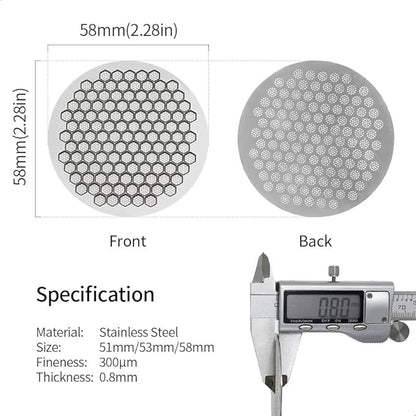 watchget 58.35mm Espresso Puck Screen Reusable Mesh Coffee Filter 0.7mm Thickness Puck Screen Stainless Steel Lower Shower Screen for 58mm Protafilter Basket