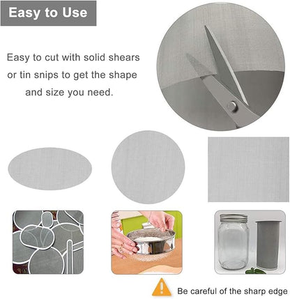 304 Stainless Steel Woven Wire Mesh,Stainless Steel Wire Mesh 100 Mesh Filter Screen Rodent Proof Insect Mesh High Density Tear Resistant
