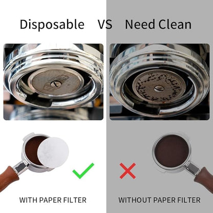 watchget 58mm Espresso Paper Filters - 100 Pcs Disposable Unbleached Coffee Filter Papers for Espresso Machines, Puck Screen, Portafilter Baskets, Compatible with 58mm Portafilters