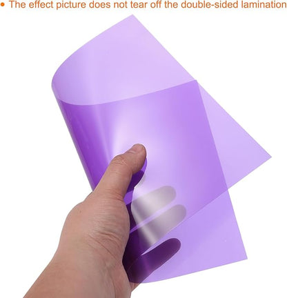 uxcell 4Pcs A4 Gel Light Lighting Filter Overlay Transparent Color Correction Plastic Vinyl PVC Sheets Photography Television Purple,0.2mm