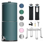 Purewell 3-Stage 0.01μm Ultra-Filtration Gravity Water Filter System, NSF/ANSI 42&372 Certification, 304 Stainless Steel Countertop System with 2 Filters and Stand, Reduce 99% Chlorine, 2.25G, PW-OB
