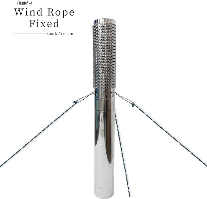 FIREHIKING 2.36" Spark Arrestor Stove Pipe with Filter Chimney Cap Screen for Camping Exhaust