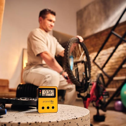 Radon One – Fast Home Radon Detector with 10-Minute Response, E-Ink Display, Battery Powered, Portable Real-Time Radon Monitor for Basements & Indoor Air Monitoring (Yellow)