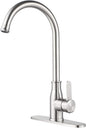 Single Handle Kitchen Faucet Stainless Steel Brushed Nickel，Modern High Arc Kitchen Sink Faucet, Commercial Bar Sink Faucet One Hole with Deck