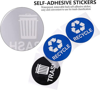 8pcs Garbage Sorting Stickers Waste Recycling Labels for Trash Can Adhesive PVC Sticker for Home School