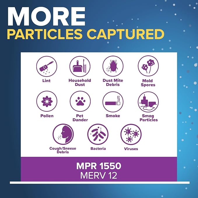 Filtrete 20x25x4(SlimFit), AC Furnace Air Filter, MPR 1550 DP, Healthy Living Ultra Allergen Deep Pleat, 4-Pack, Fits Lennox & Honeywell Devices (exact dimensions 19.5 x 24.5 x 3.75)