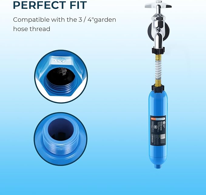 Crystala Garden Hose End Pre-Filter for Swimming Pool, Hot Tubs, Spa, Inflatable Pool, Ponds, Greatly Reduces Bad Taste, Odors, Chlorin and Sediment, up to 8,000 Gallons, 3 Pack