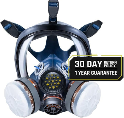 Parcil Distribution Full Face Respirator Mask with Filters – Durable Full Face Respirator Mask, Bayonet Filter Compatible