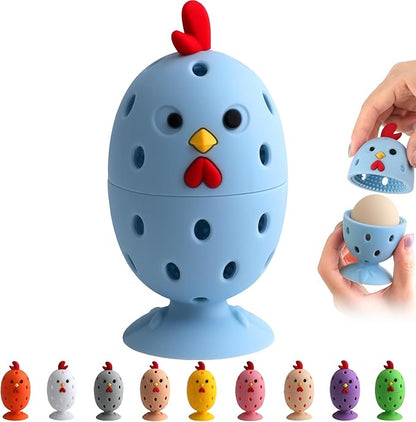 Egg Brush Cleaner, Egg Cleaner for Fresh Eggs, Cute Chick Shaped Egg Wash and Brush, Washing Egg Tool for Standard Sized Eggs (Blue)