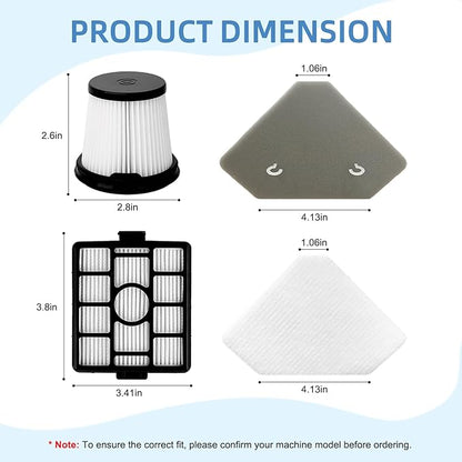 HEPA Per-motor Foam Filter Replacement: for Shark BU3523 BU3521 BU3120 Clean Lightweight Cordless Cleaner, Clean Empty Cordless Stick Vacuum, Auto Empty System