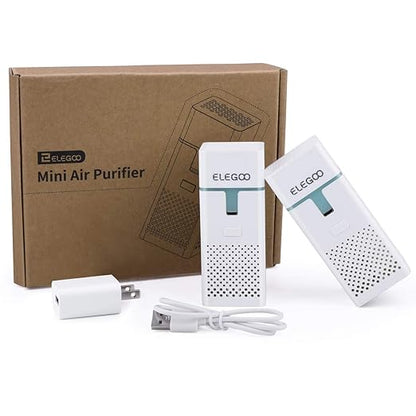ELEGOO 2PCS Mini Air Purifier with Activated Carbon Filter and Universal Adaptor for LCD/DLP/MSLA Resin 3D Printer