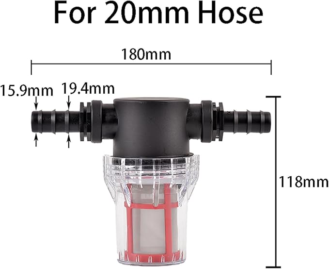 Garden Home 40-200 Mesh Large Flow Visible Filter Connector to Barb 16mm 20mm 25mm Hose Pre-Filter Garden Irrigation Agriculture Tool 1 Pcs Filter (Color : B, Size : 80Mesh)