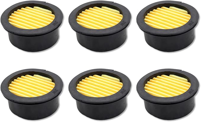 Pack of 6 Air Compressor Silencer Replacement Elements, Air Compressor Intake Filter Silencer Elements, Air Compressor Filter Noise Muffler Elements Replacement Parts