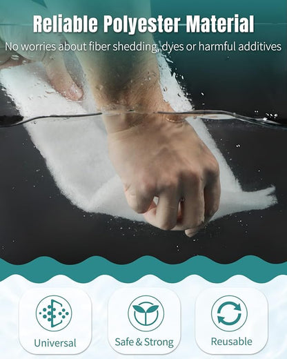 Pawfly 79 x 12 Inch White Cuttable Aquarium Filter Pad, 2 Inch Thick High Density Filter Media Roll for Freshwater Saltwater Fish Tanks & Small Ponds, Aquarium Filter Floss Roll for Fish Tank Filters