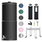 Purewell 3-Stage 0.01μm Ultra-Filtration Gravity Water Filter System, NSF/ANSI 42&372 Certification, 304 Stainless Steel Countertop System with 2 Filters and Stand, Reduce 99% Chlorine, 2.25G, PW-OB