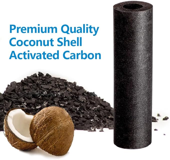 3 Stage RO Water Filter Replacement Set - Sediment + GAC + CTO Post Carbon, 3 filters in a Set fit most 10“ RO water system, 10x2.5 inch, natural Cocoanut active charcoal filters