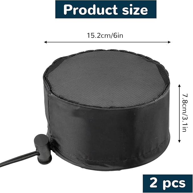 2Pcs 6 Inch Grow Tent Vent Cover Filter, Duct Filter Net with Elastic Band and Fixed Buckled, Black Mesh Screen Shield for Exhaust Fan, Plant Growth, Tent Ventilation