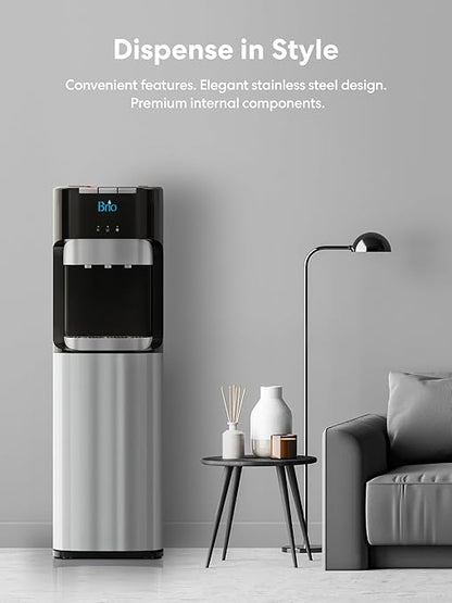 Brio 400 Series Self-Cleaning UV Bottleless Water Cooler Dispenser - with 2-Stage Water Filter and Installation Kit, Tri Temp Dispense, Child Safety Lock - UL Approved