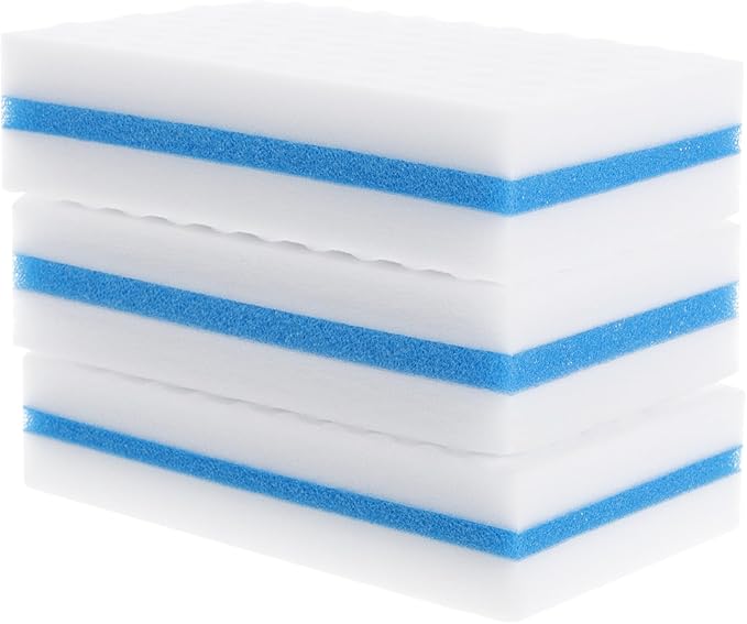 Luxshiny 10pcs Three-Layer Reusable Kitchen Sponge Scrubber Lightweight Quick-Dry Non-Scratch Dishwashing Pads for Multi-Surface Cleaning