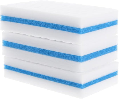 Luxshiny 10pcs Three-Layer Reusable Kitchen Sponge Scrubber Lightweight Quick-Dry Non-Scratch Dishwashing Pads for Multi-Surface Cleaning