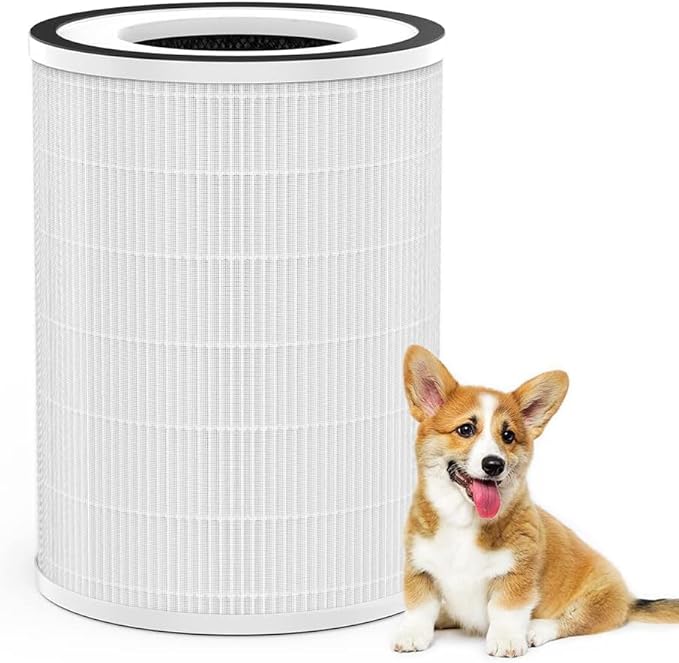 Afloia Washable & Removable Pet Replacement Filter, 360° 3-Stage Filtration, Compatible with Kilo/KILOPRO/MIRO/MIROPRO Air Purifiers