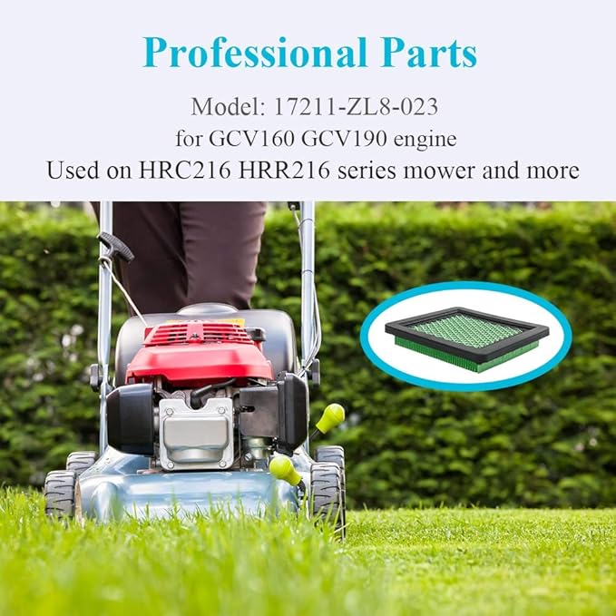 HOODELL 5 Pack 17211-zl8-023 Air Filter, Compatible for Honda gcv160 gcv190, Husqvarna 7021p, Premium Lawn Mower Air Cleaner Element