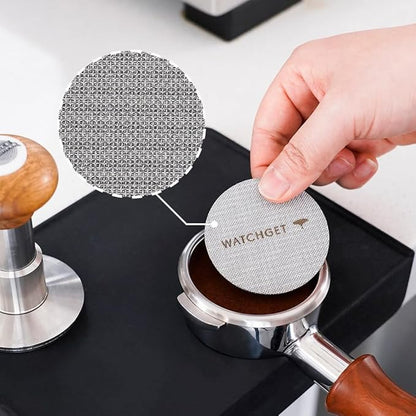 watchget 58.35 Espresso Puck Screen - Lower Shower Screen - 1.7mm Thickness Metal Reusable Coffee Filter for 58mm Protafilter Basket 316 Stainless Steel 150μm