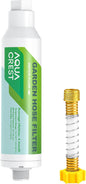 AQUACREST Garden Hose Water Filter for Plants, Greatly Reduces Chlorine, Odor, Improve Plants Health, Ideal for Organic Gardening, Farming and Pets, with Hose Protector