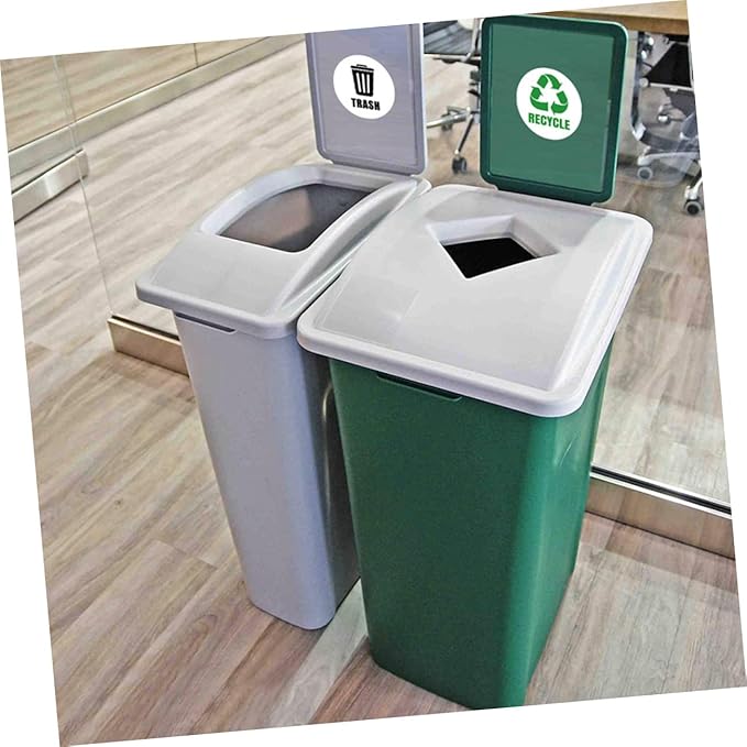 Veemoon 6-Piece Set of Self-Adhesive Garbage Classification Label Stickers Waste Sorting Stickers for Trash Cans and Containers Design for Easy Identification