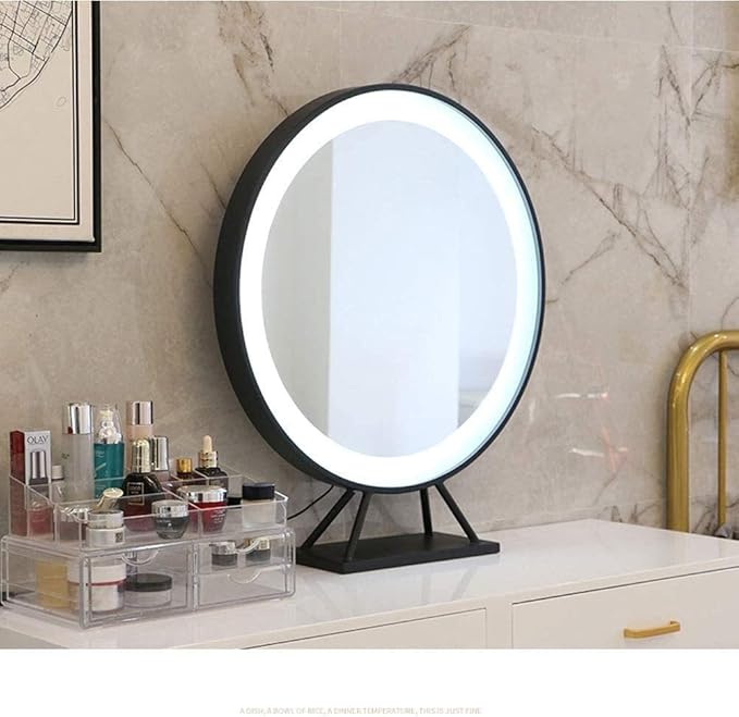 Mirrors LED Illuminated Bathroom Wall Mounted with Lights and Demister Pad Aluminum Bathroom Vanity Tabletop (Size : 60X70CM)