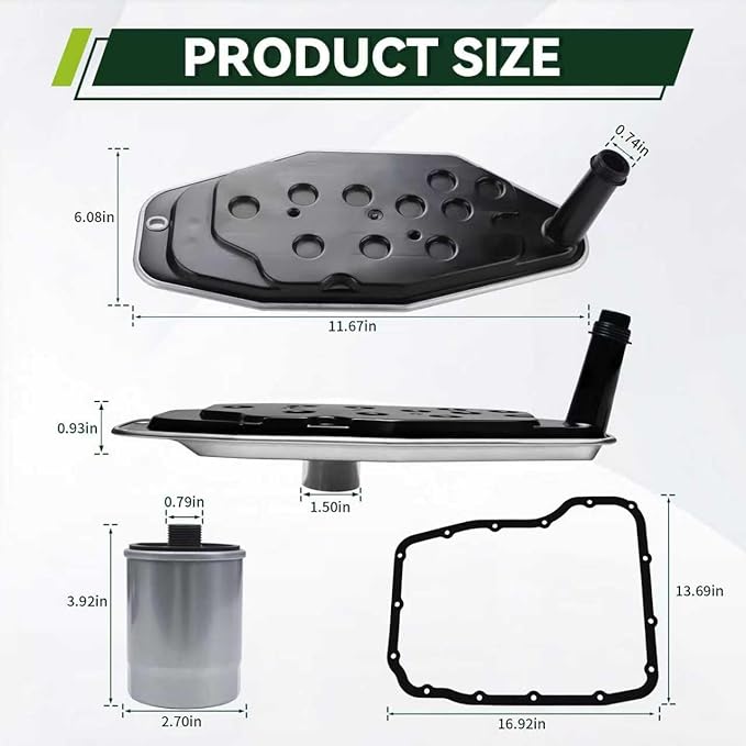 YEEDO 45RFE 545RFE 68RFE Transmission Filter Oil Pan Gasket Kit Fit for Ram Dodge Chrysler Aspen Dakota Durango Jeep Commander Grand Cherokee Replaces 5013470AC 4799507