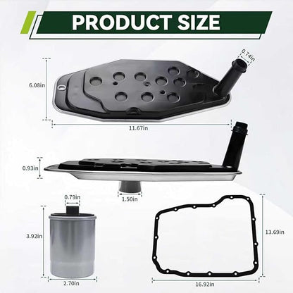 YEEDO 45RFE 545RFE 68RFE Transmission Filter Oil Pan Gasket Kit Fit for Ram Dodge Chrysler Aspen Dakota Durango Jeep Commander Grand Cherokee Replaces 5013470AC 4799507