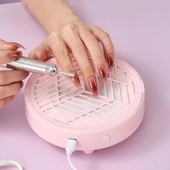 Nail Dust-Collector Filter for Nail Techs, Rechargeable Nail-Dust-Collector Sheets, Low Noise & Ergonomic Handle Design, Powerful Nails-Fan Nails-Tech-Must Haves for Gel Polish, Salon & Home Use