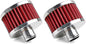 MUGE RACING 23mm Car Air Filter Universal Cold Air Intake Filter High Flow Vent Valve Cover Breather Filter (Red- 2 Pcs)