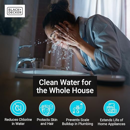 BLACK+DECKER Whole House Water Filter System | Anti-Scale | 3-Stage Filtration System for Whole House,Top-Tier Anti-Scale Filter Specially Designed to Prevent Scale Build-Up, Protects Appliances