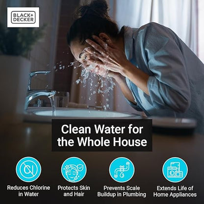 BLACK+DECKER Whole House Water Filter System | Anti-Scale | 3-Stage Filtration System for Whole House,Top-Tier Anti-Scale Filter Specially Designed to Prevent Scale Build-Up, Protects Appliances