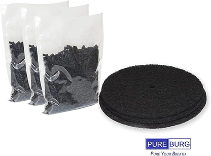 PUREBURG FC-50 Odor Absorbing Carbon Refills Pack Compatible with Vitamix FoodCycler FC50, Collecton Lid Filter Carbon filters 3+3