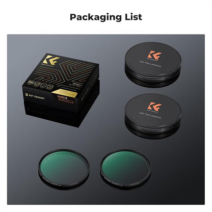K&F CONCEPT 77mm Black Diffusion 1/4 & 1/8 Lens Filter Kit (2 Pcs), Mist Cinematic Effect Filter for Vlog/Video/Portrait Image with 28 Multi-Layer Coated