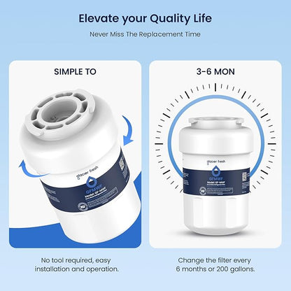 GLACIER FRESH Replacement for MWF Refrigerator Water Filters, SmartWater MWFP, MWFA, GWF, HDX FMG-1, WFC1201, RWF1060, 197D6321P006, Kenmore 9991, 4 Pack