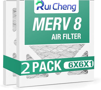 2 Pack Updated 6x6x1Air Filter, pertain Merv 8 HVAC Pleated A/C Furnace Filters (Actual Size: 5.75.5x5.75.5x0.75)