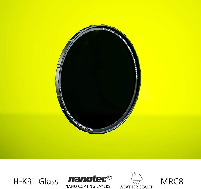 Breakthrough Photography 67mm X2 10-Stop Fixed ND Filter for Camera Lenses, Neutral Density Professional Photography Filter, MRC8, H-K9L Glass, Nanotec, Ultra-Slim, Weather-Sealed