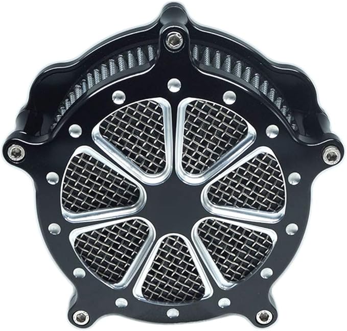 Air Filter Intake Cnc Cut Air Cleaner Venturi Motorcycle Chrome Kit for Harley Dyna 2000 - 2017 Softail 2000 - 2015 Touring 2000 - 2007 Fitment - B (Gray)
