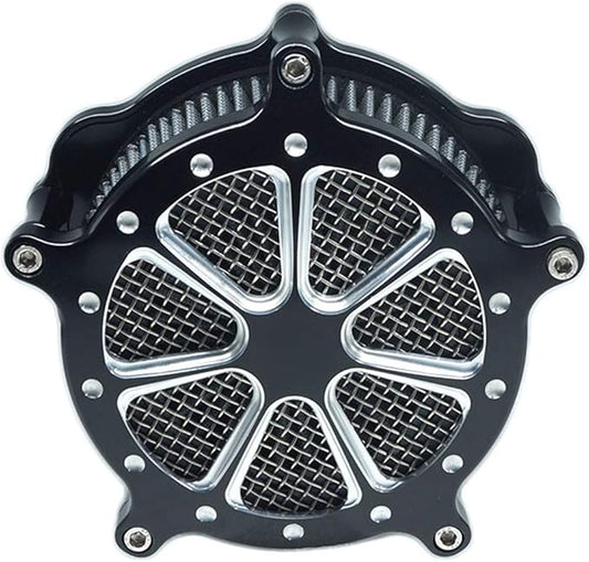 Air Filter Intake Cnc Cut Air Cleaner Venturi Motorcycle Chrome Kit for Harley Dyna 2000 - 2017 Softail 2000 - 2015 Touring 2000 - 2007 Fitment - B (Gray)