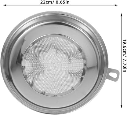 Homoyoyo Stainless Steel 304 Fine Mesh Food Strainer 20cm Cooking Oil Filter for Kitchen Oil and Tea Residue Filtration, Single Piece Sturdy Tea Waste Sieve for Home Cooking